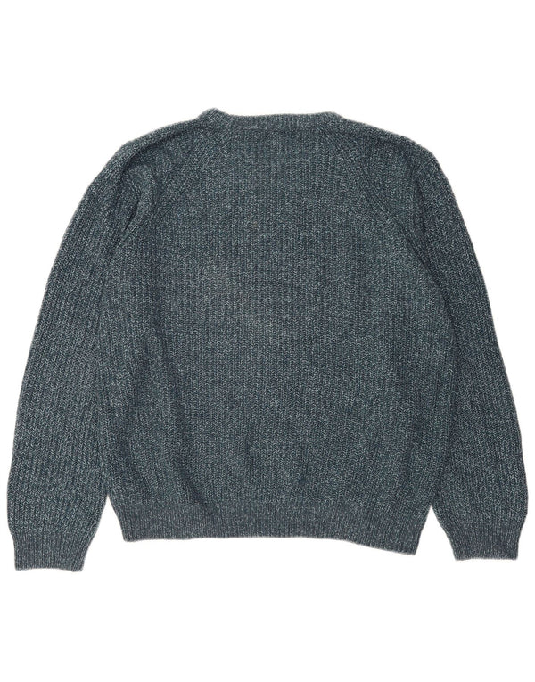 Maglione maglione con scollo a barca da uomo Marks & Spencer XL blu acrilico