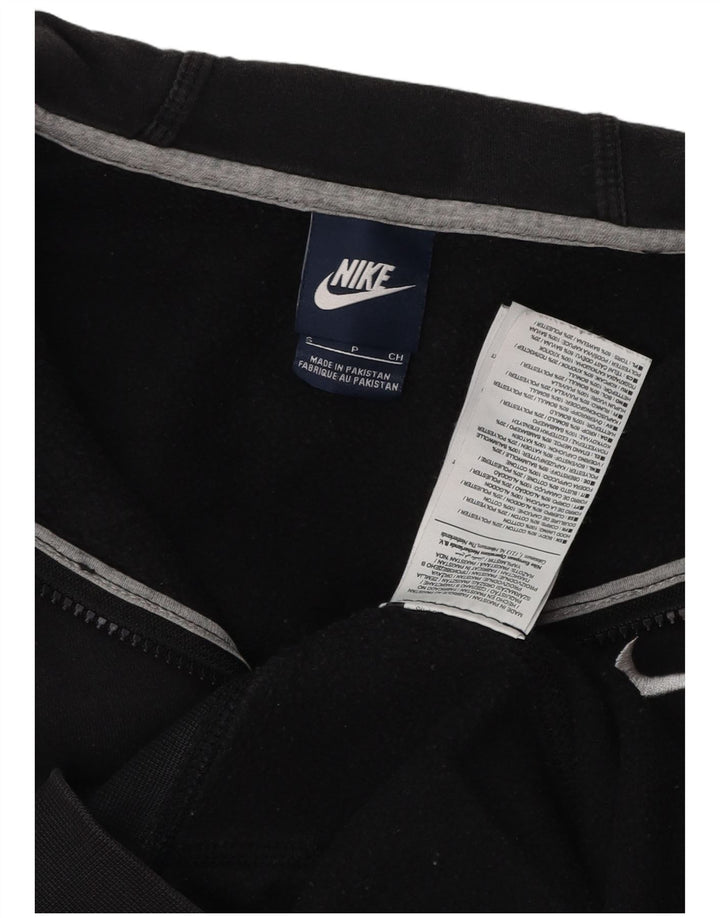 Felpa con cappuccio e zip Nike da uomo piccola in cotone nero