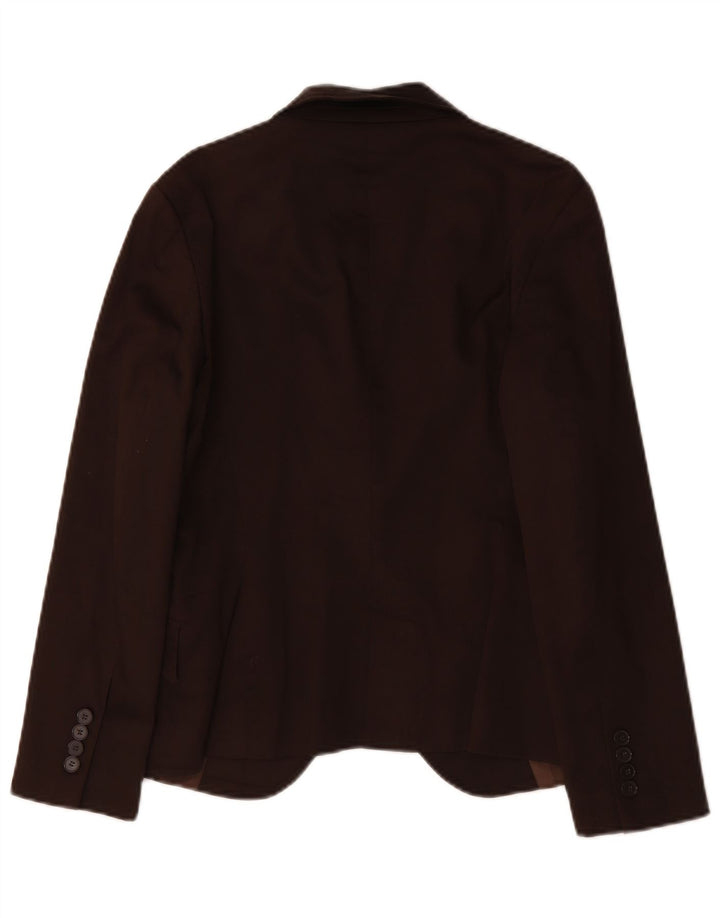 Giacca blazer a 1 bottone da donna Zara UK 14 grande cotone marrone