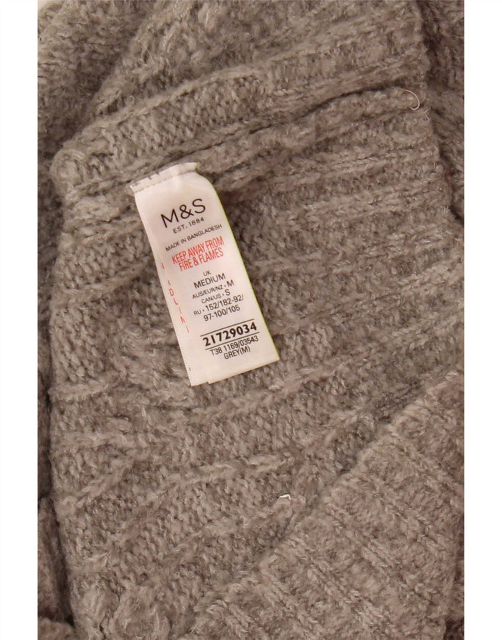 Maglione maglione oversize da donna Marks & Spencer con collo alto UK 14 Grigio medio