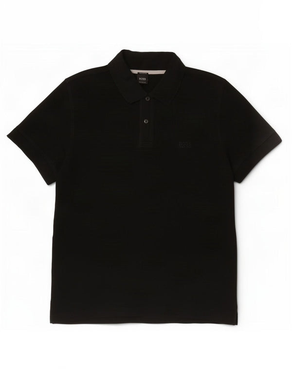 Polo Hugo Boss da uomo vestibilità regolare XL in cotone nero
