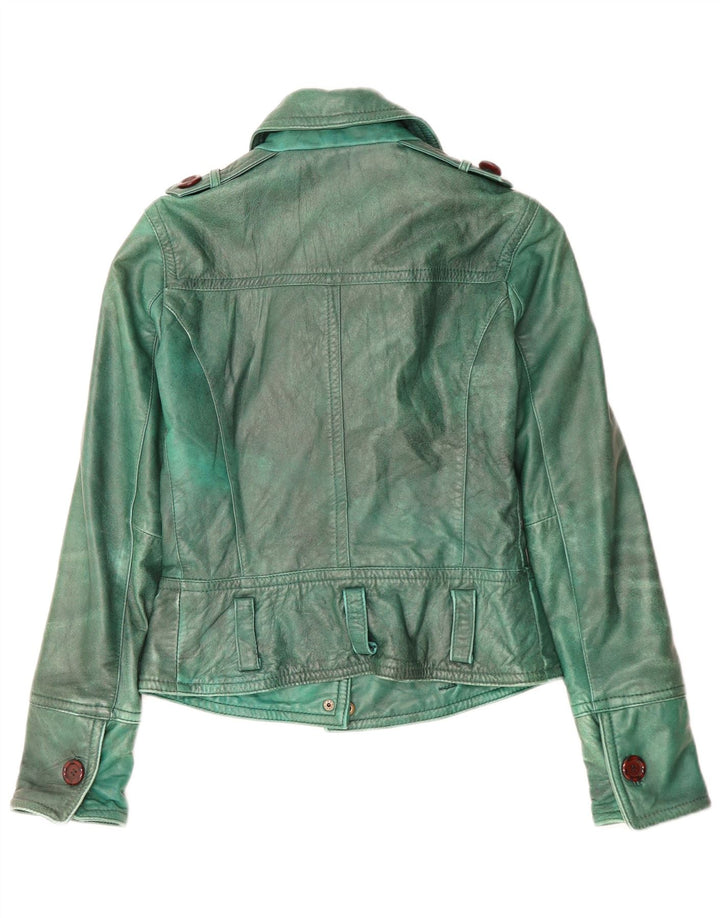 Giacca in pelle militare da donna Linea Emme UK 8 Small Verde