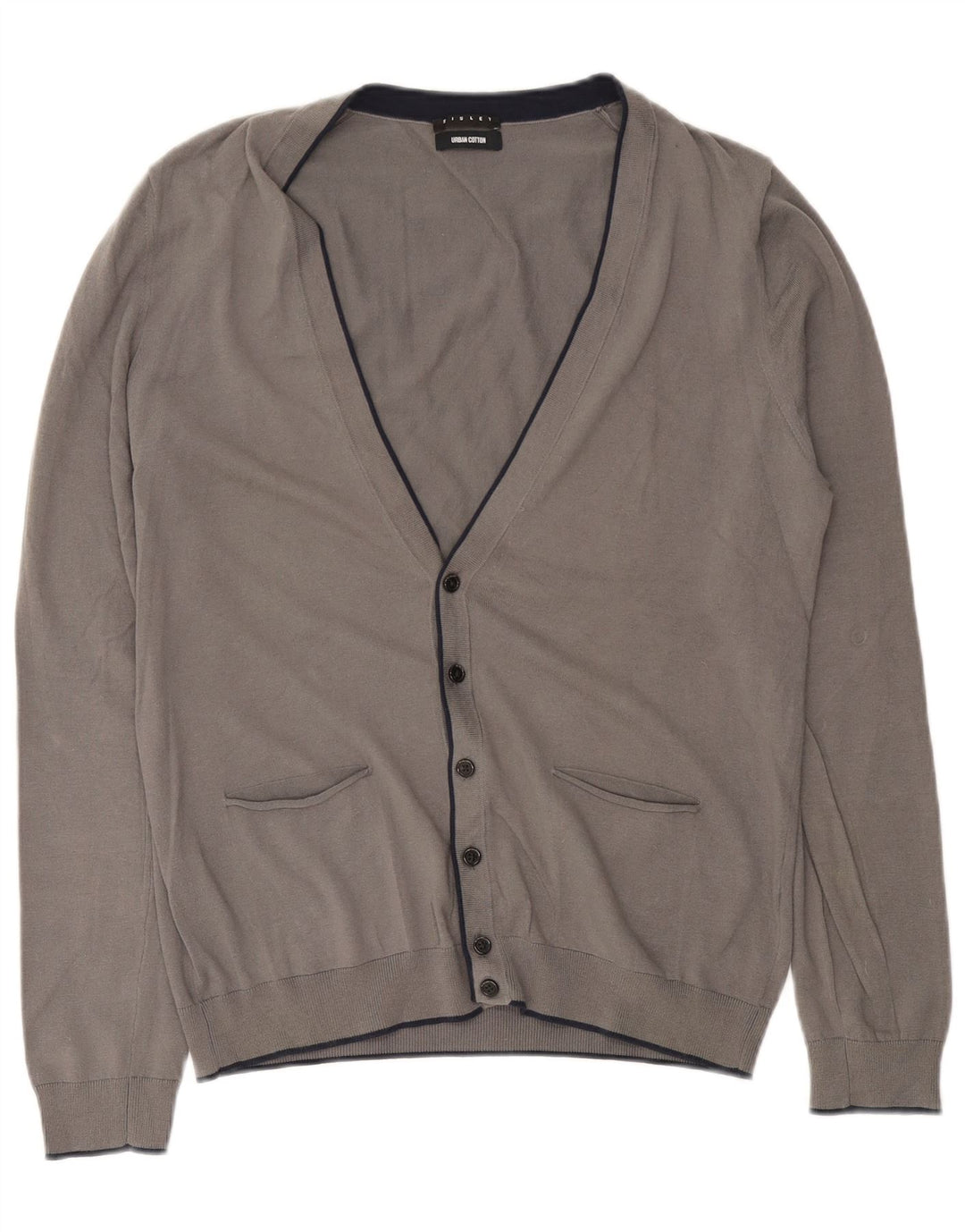 Maglione cardigan da uomo Sisley grande in cotone grigio