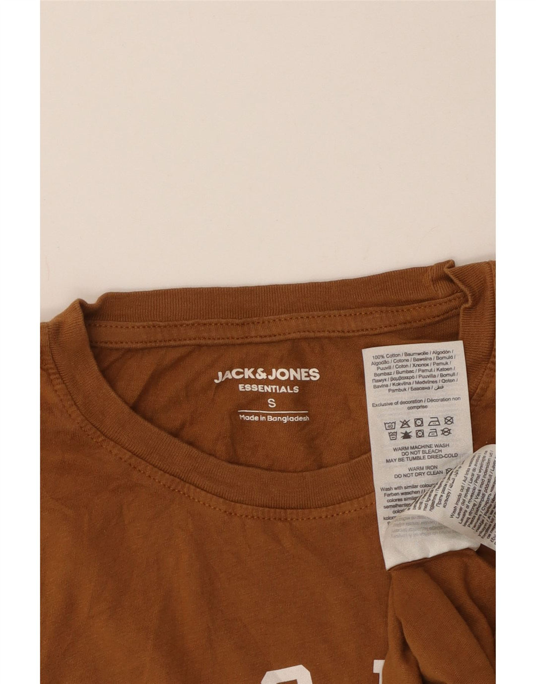 T-shirt grafica da uomo Jack & Jones Top piccola in cotone marrone