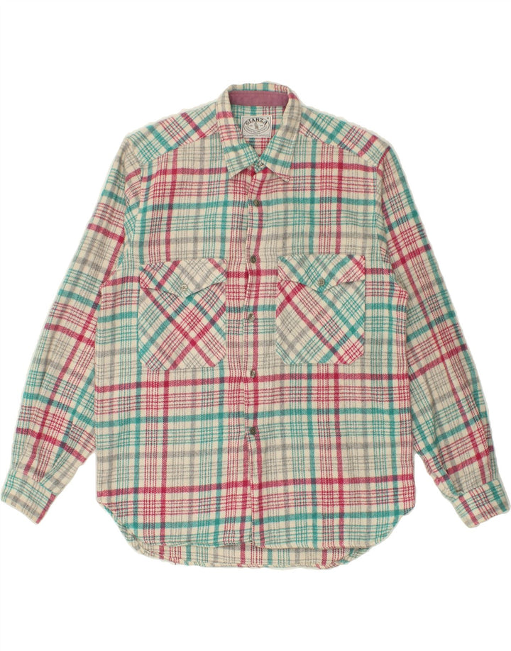 VINTAGE Mens Flannel Shirt Small Multicoloured Check Acrylic Vintage Vintage and Second-Hand Vintage from Messina Hembry 