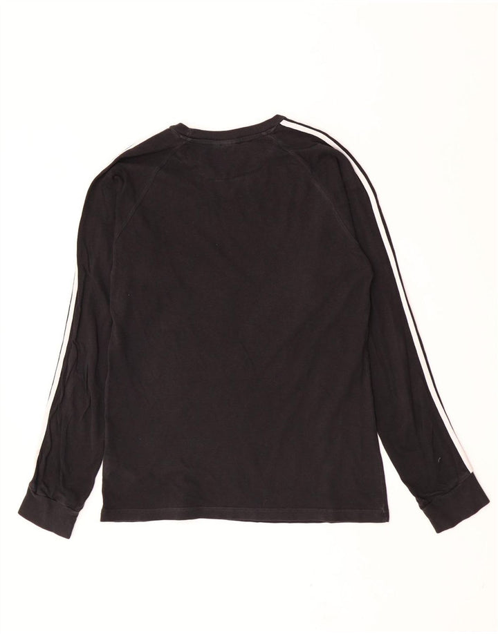 Adidas Maglietta grafica da uomo a maniche lunghe in cotone nero medio