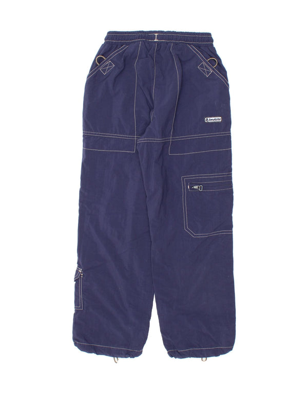 INVICTA Boys Straight Cargo Trousers 7-8 Years W26 L23  Navy Blue