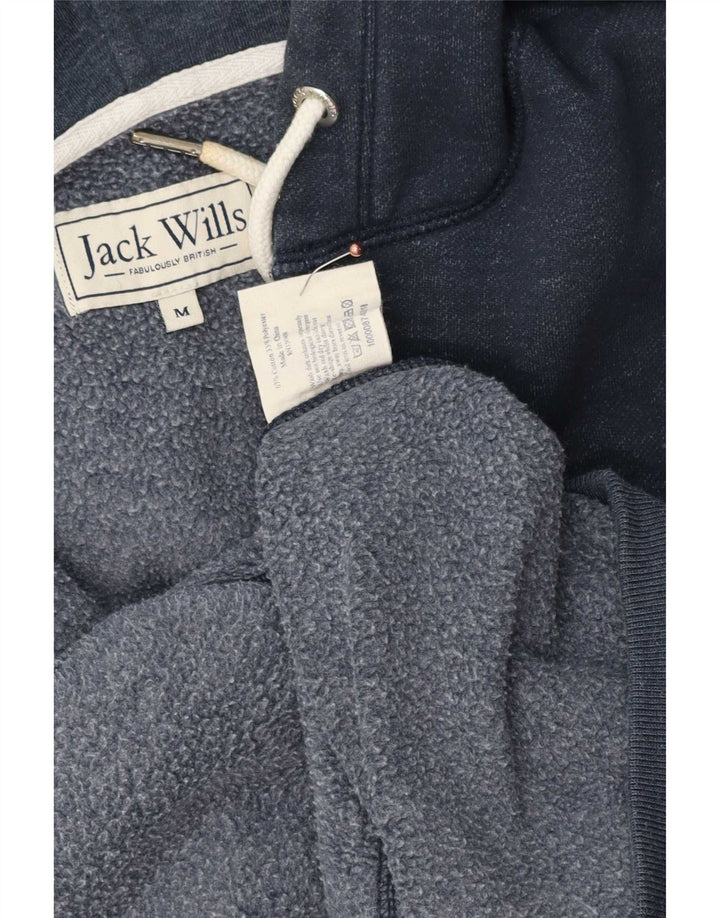 Maglione con cappuccio con zip grafica da uomo Jack Wills in cotone blu navy medio