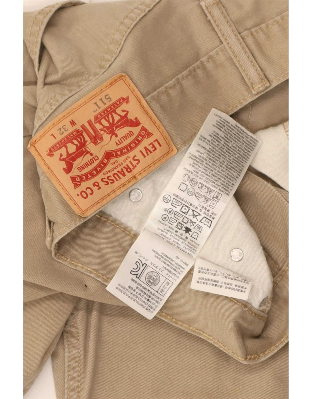 Pantaloncini casual Levi's da uomo 511 W32 cotone beige medio