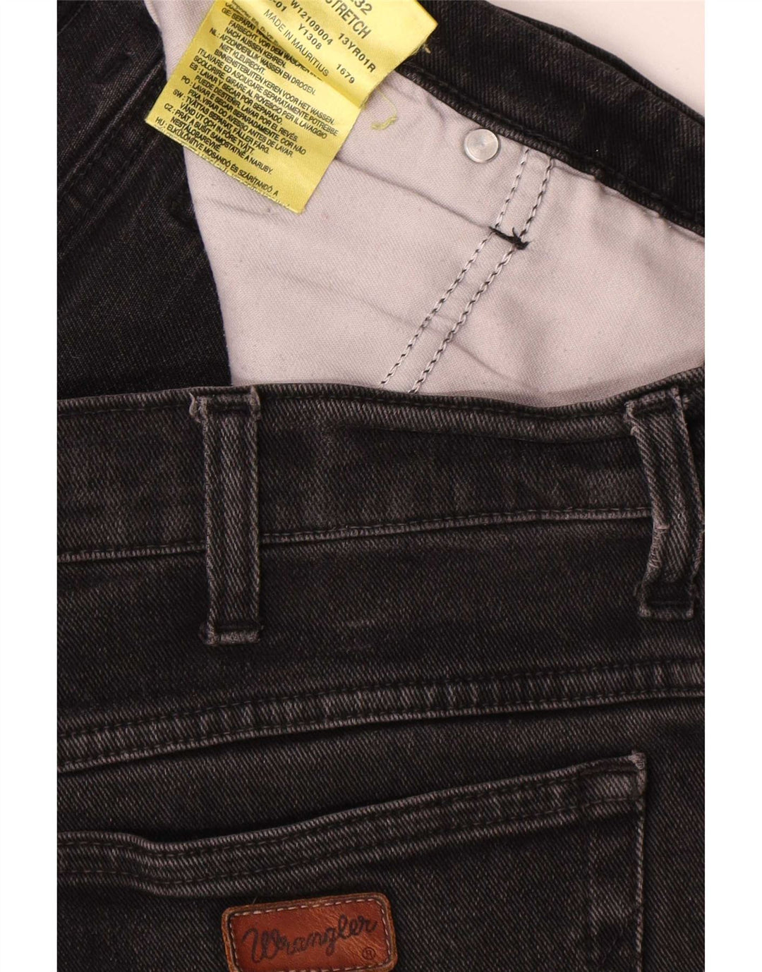 Jeans dritti elasticizzati Texas da uomo Wrangler W38 L32 cotone nero