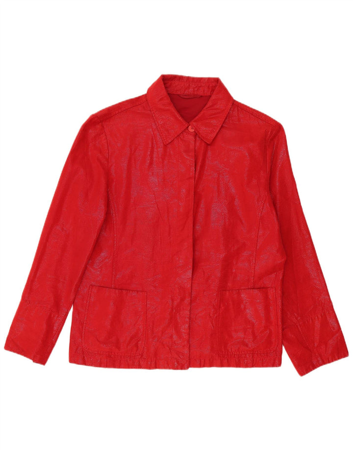 Giacca blazer poncho da donna Carol UK 18 XL poliestere maculato rosso