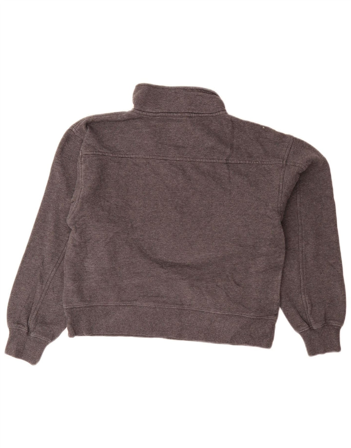 Felpa Fila da donna oversize corta con zip e collo, maglione UK 10 piccolo grigio