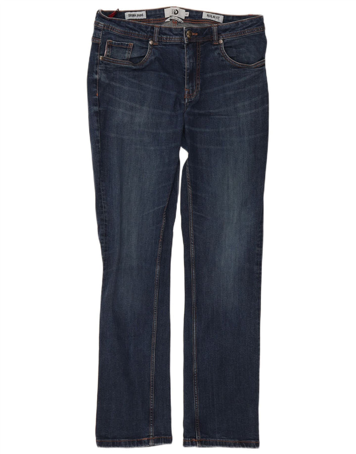 Jeans dritti regolari da uomo di Dack IT 50 Large W34 L32 cotone blu