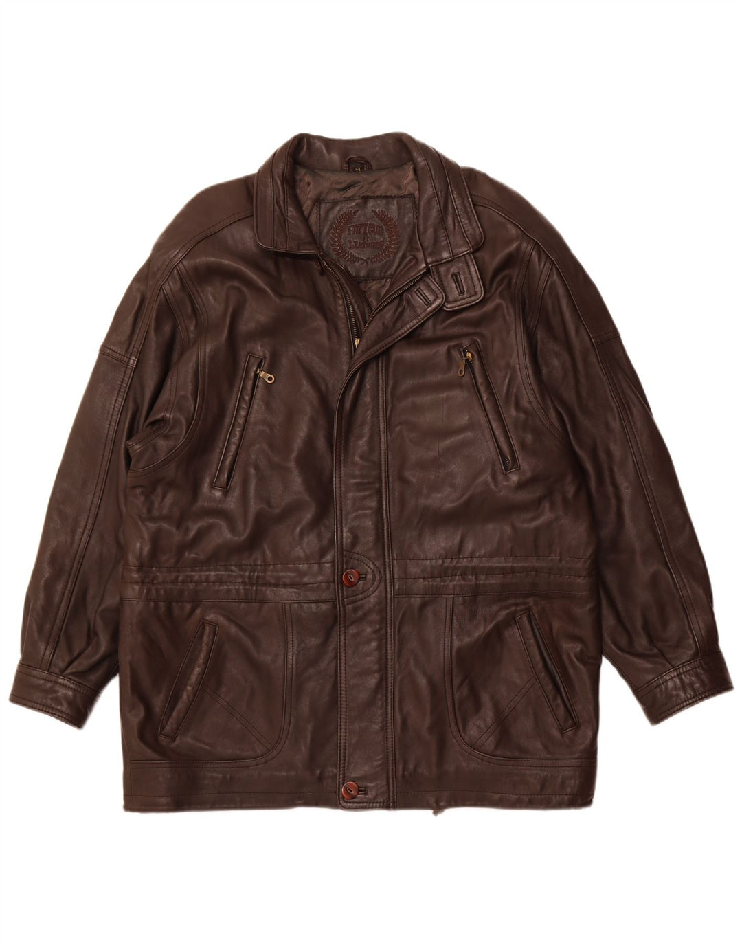 Giacca in pelle da uomo FATIGUE UK 44 2XL Pelle marrone