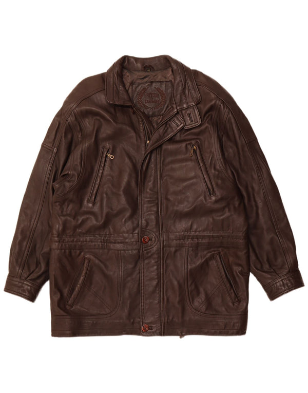 Giacca in pelle da uomo FATIGUE UK 44 2XL Pelle marrone