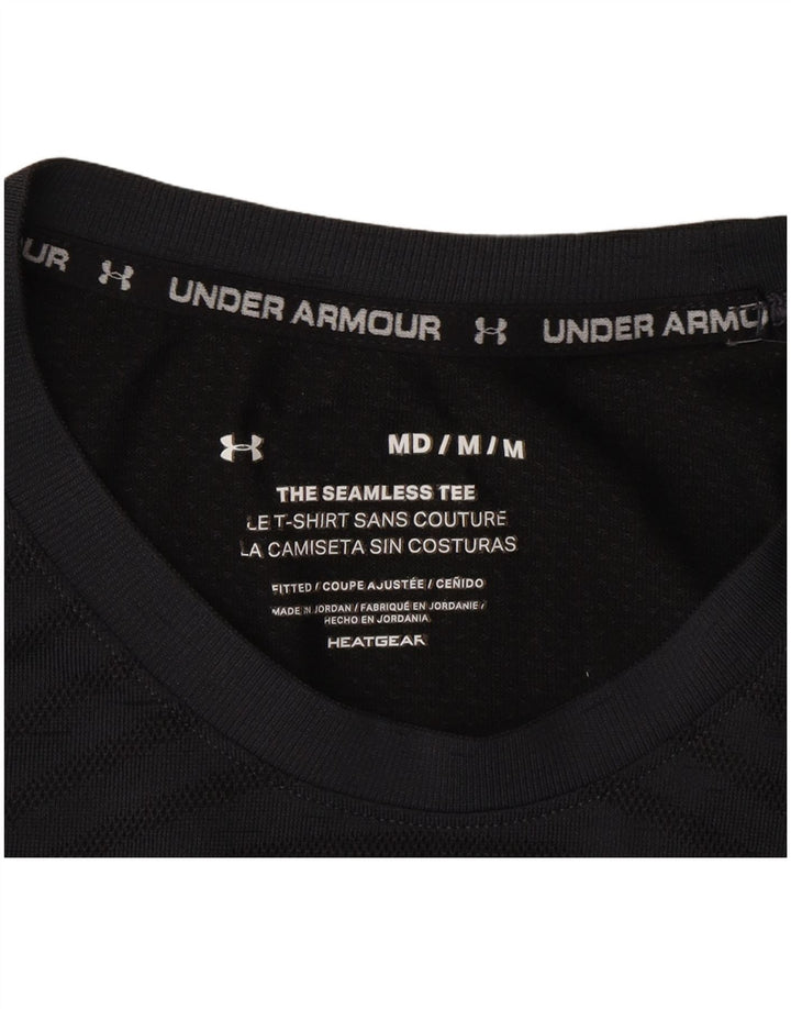 Maglietta Under Armour da uomo Heat Gear Top in poliestere a righe grigio medio