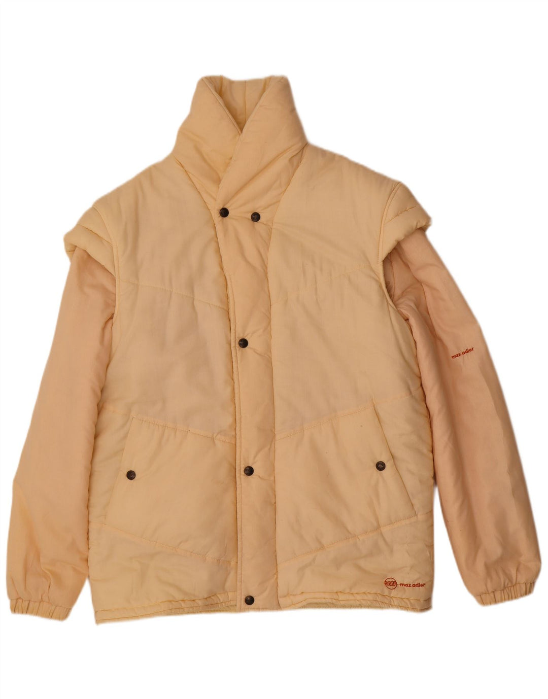 Giacca imbottita da uomo vintage UK 40 grande poliestere beige
