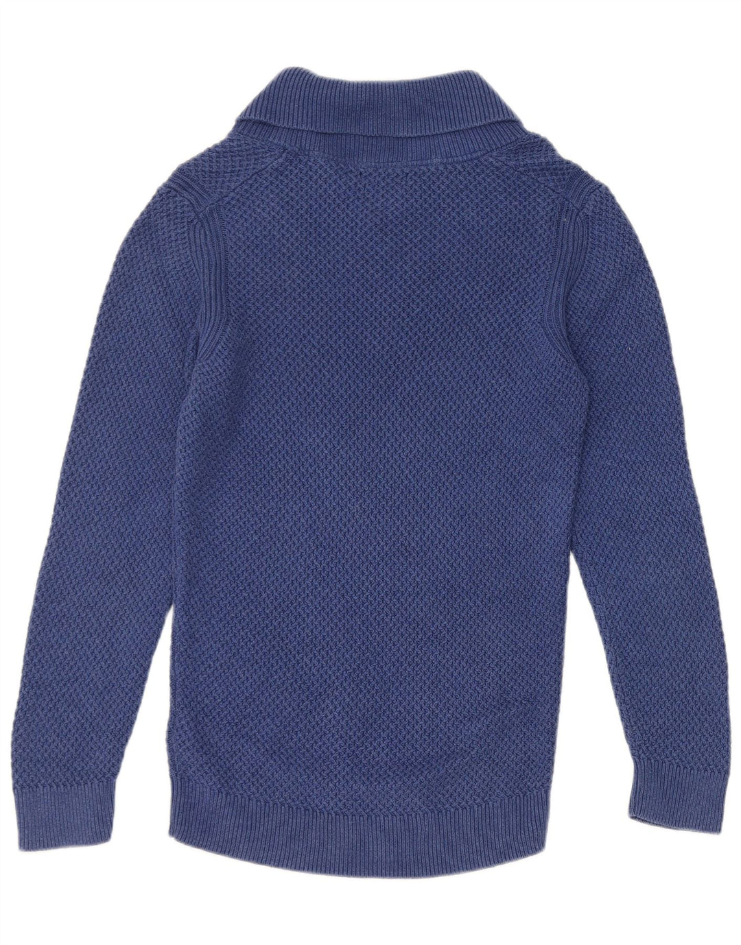 Massimo Dutti Maglione da uomo con collo a scialle piccolo in cotone blu