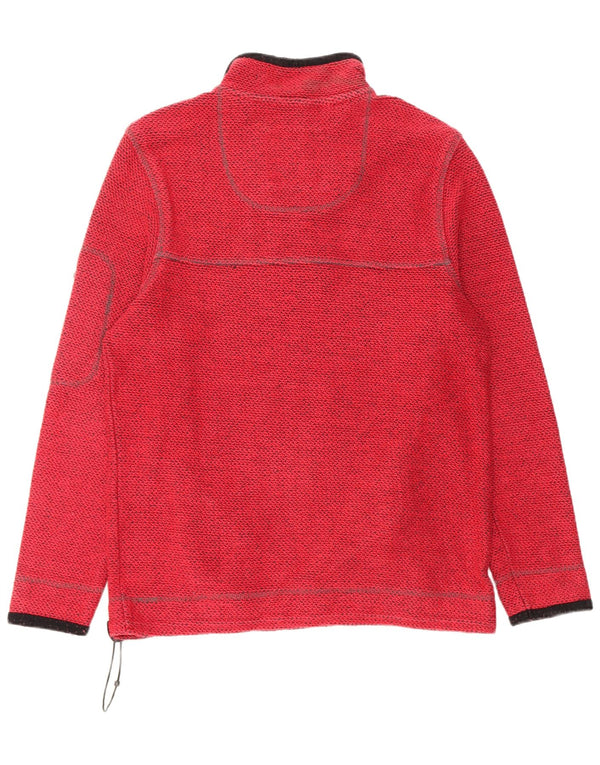 Felpa da uomo con collo con zip Weird Fish, maglione grande, cotone rosso