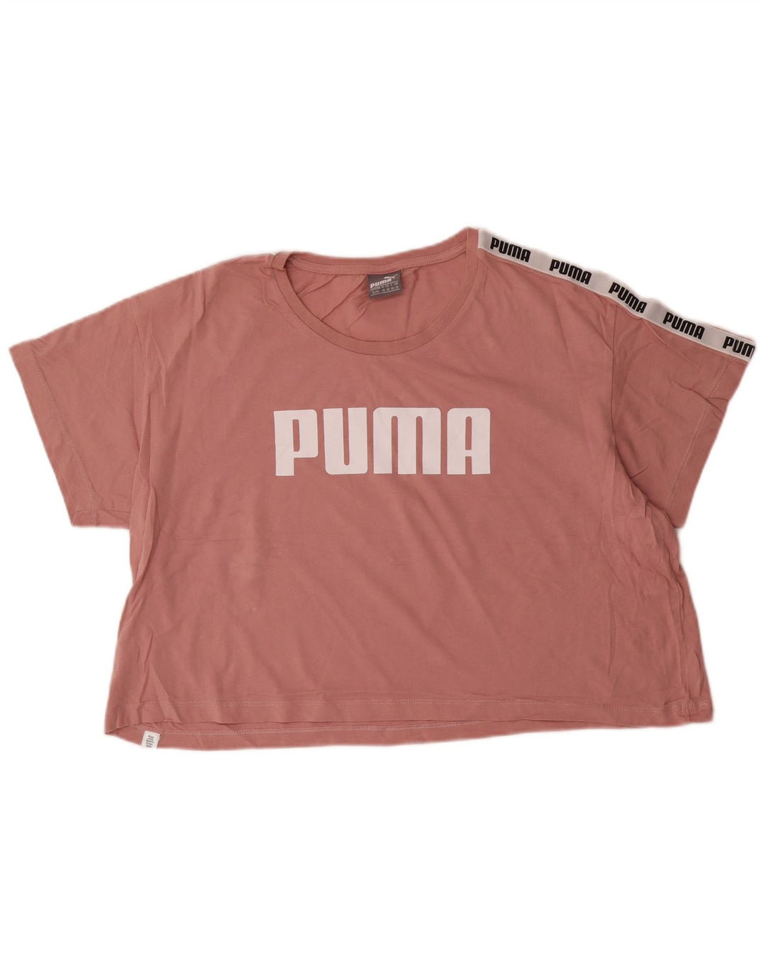 T-shirt grafica corta da donna Puma vestibilità ampia UK 16 grande rosa