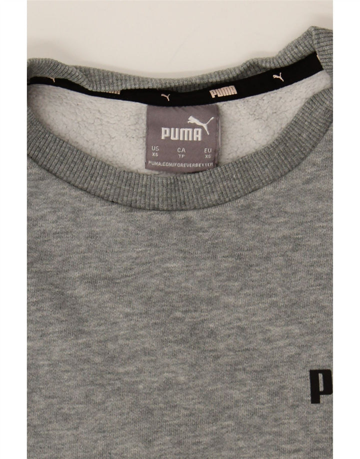 PUMA Womens Sweatshirt Jumper UK 6 XS Grey Cotton Vintage Puma and Second-Hand Puma from Messina Hembry 