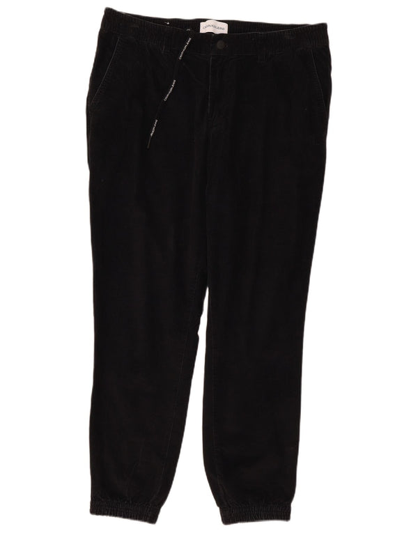 Pantaloni da jogging da uomo Calvin Klein in velluto a coste grandi W36 L28 cotone nero