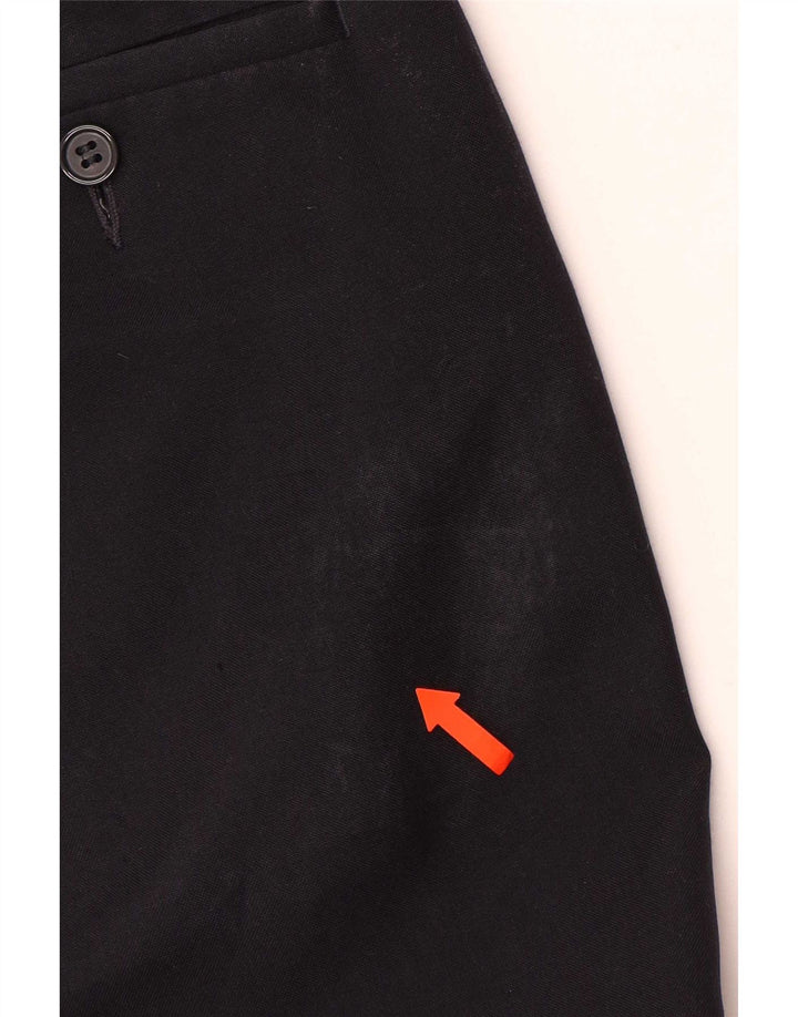 Pantaloni da abito con pegging da uomo Marks & Spencer W40 L33 poliestere blu navy