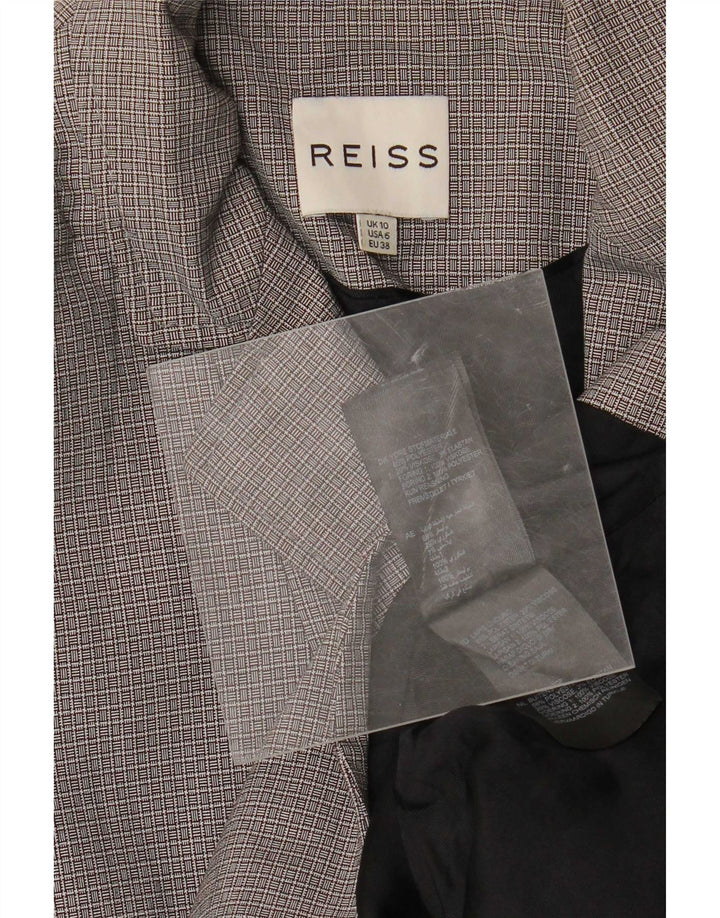 Reiss Giacca blazer da donna a 1 bottone UK 10 Small Grey Poliestere
