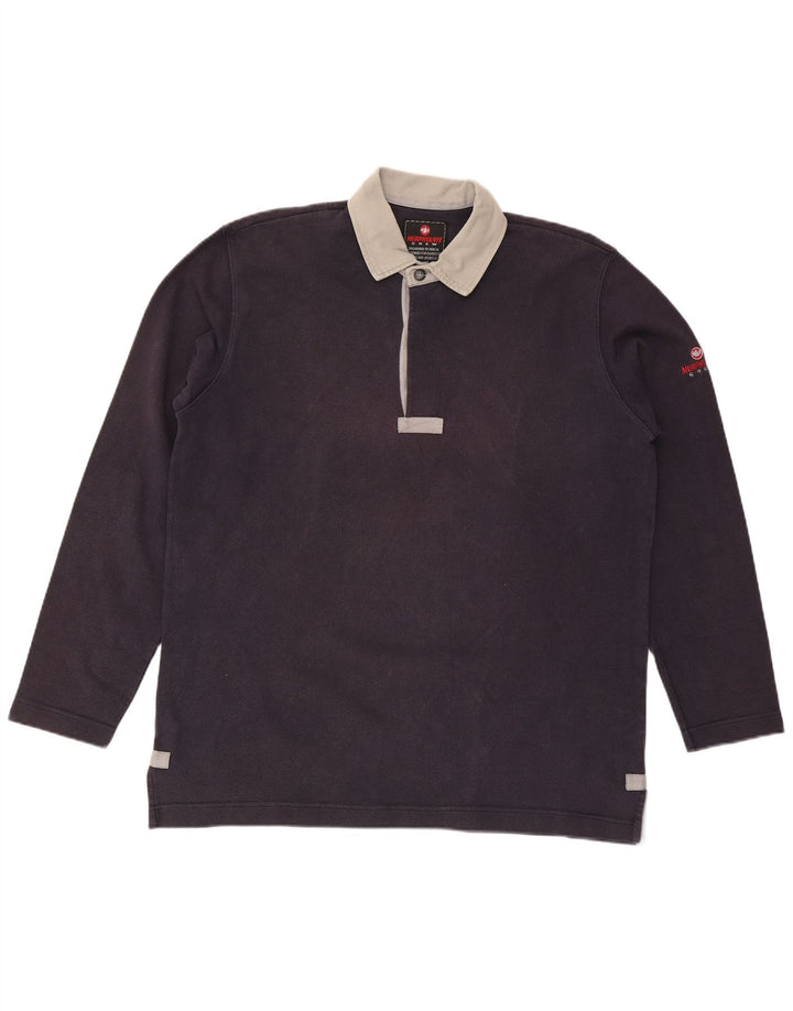 Polo da rugby a maniche lunghe da uomo MURPHY & NYE 2XL in cotone blu navy