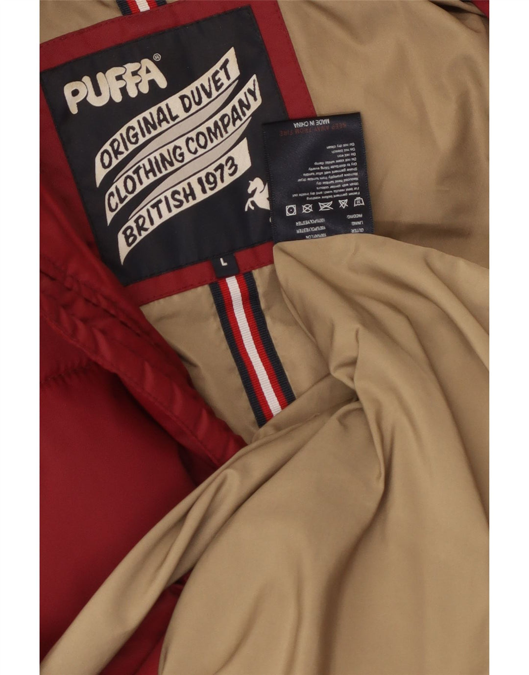 Giacca imbottita con cappuccio da uomo PUFFA UK 40 grande nylon rosso