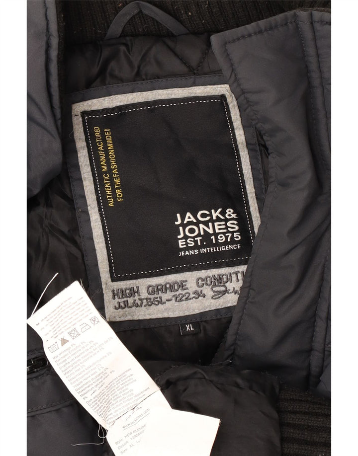 Giubbotto bomber da uomo Jack & Jones UK 42 XL nylon grigio