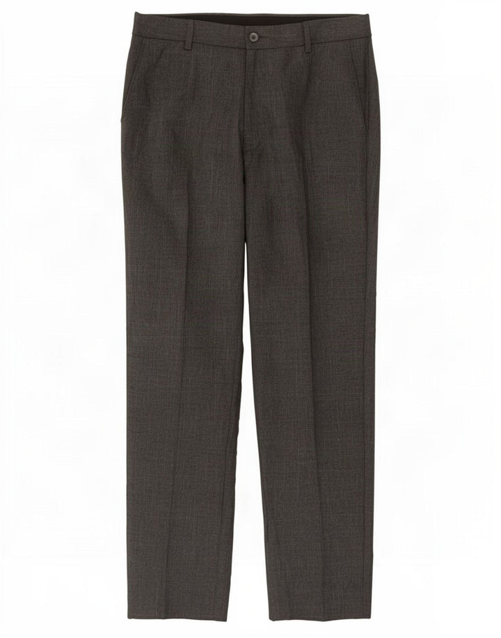 Pantaloni da abito slim da uomo Marks & Spencer W30 L29 Poliestere grigio