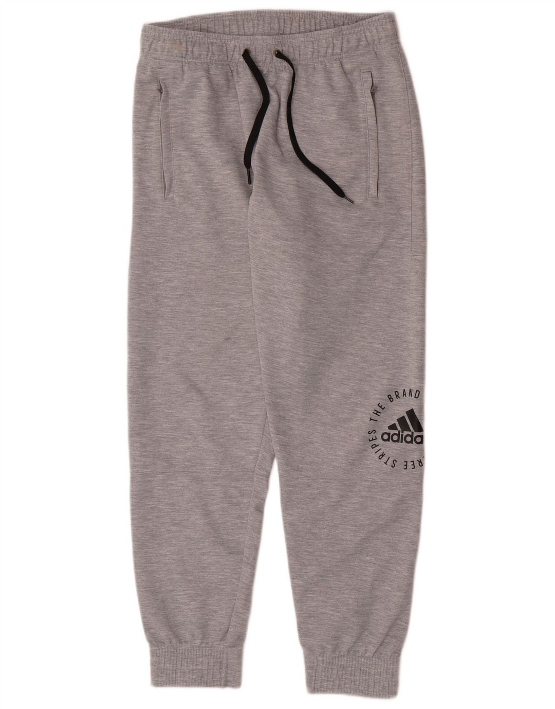 Pantaloni da tuta grafica da uomo Adidas Joggers in poliestere grigio medio