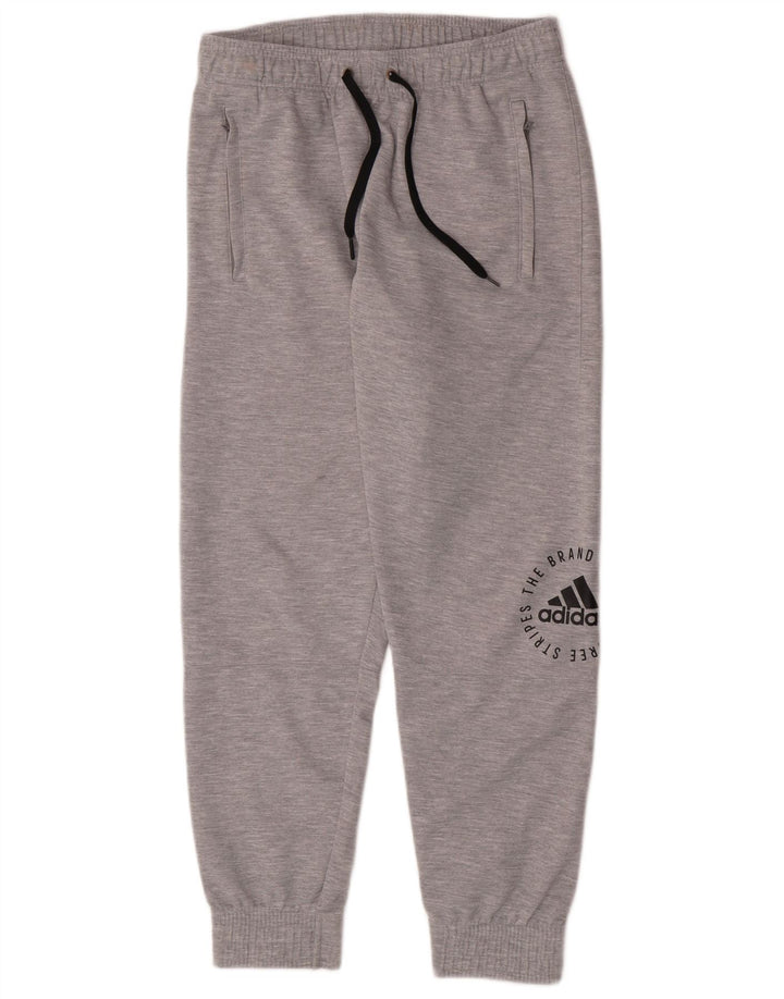 Pantaloni da tuta grafica da uomo Adidas Joggers in poliestere grigio medio