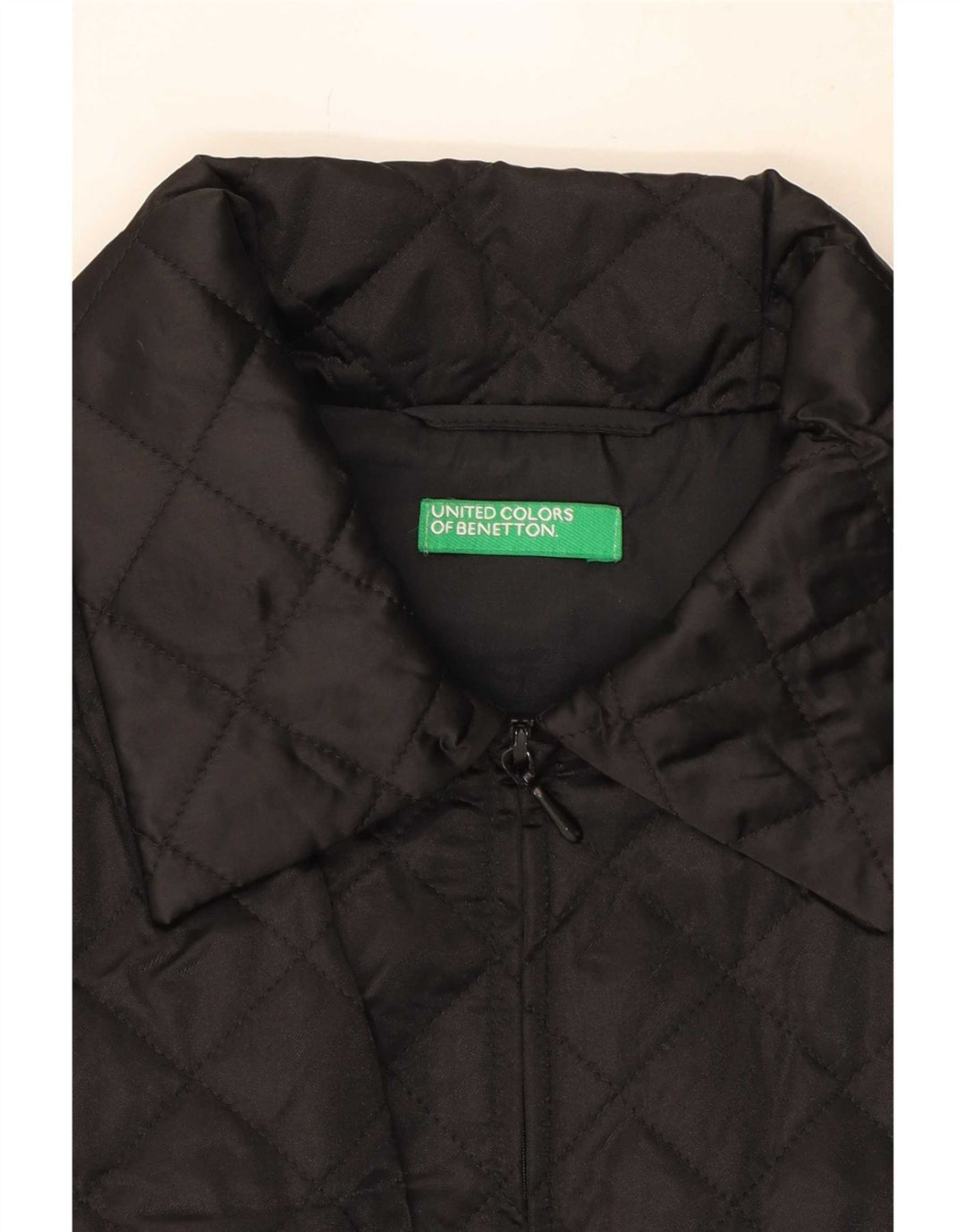 Gilet trapuntato da donna Benetton UK 16 Large Nero in poliammide