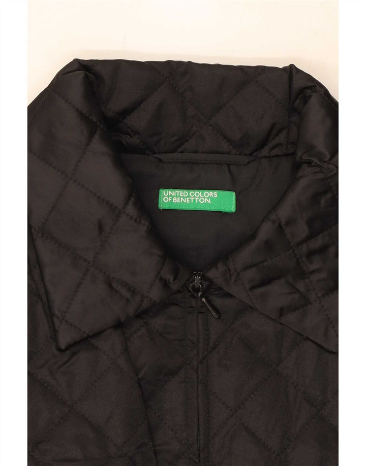 Gilet trapuntato da donna Benetton UK 16 Large Nero in poliammide