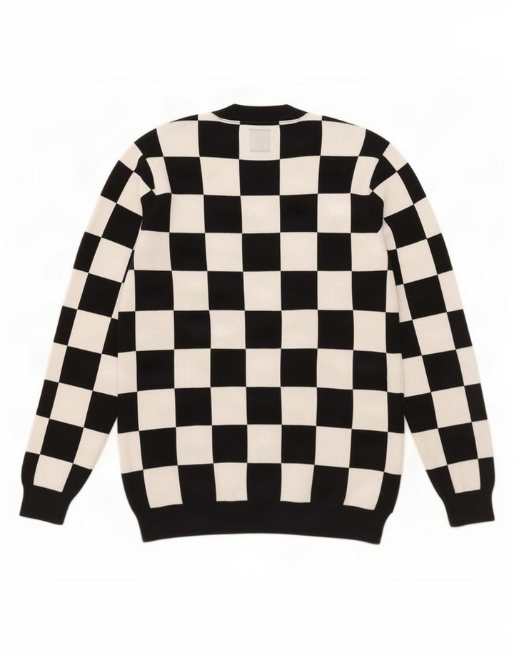Maglione maglione girocollo da uomo Vans piccolo cotone geometrico nero
