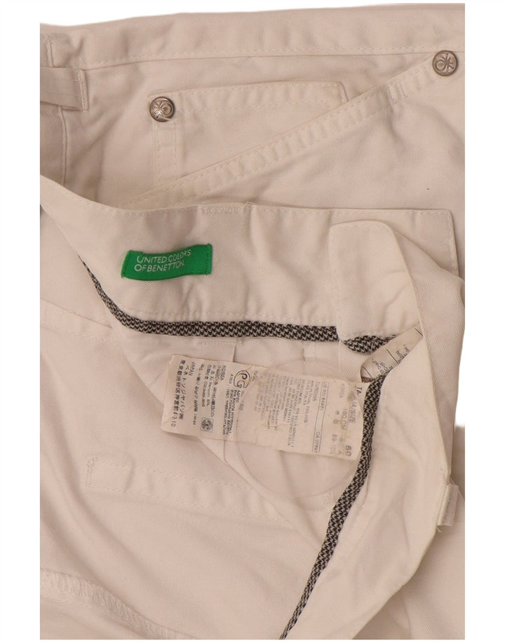 Pantaloncini cargo da uomo Benetton IT 50 Large W34 Cotone bianco