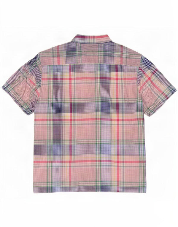 Camicia a maniche corte da uomo Tommy Hilfiger di grandi dimensioni in cotone a quadri multicolore