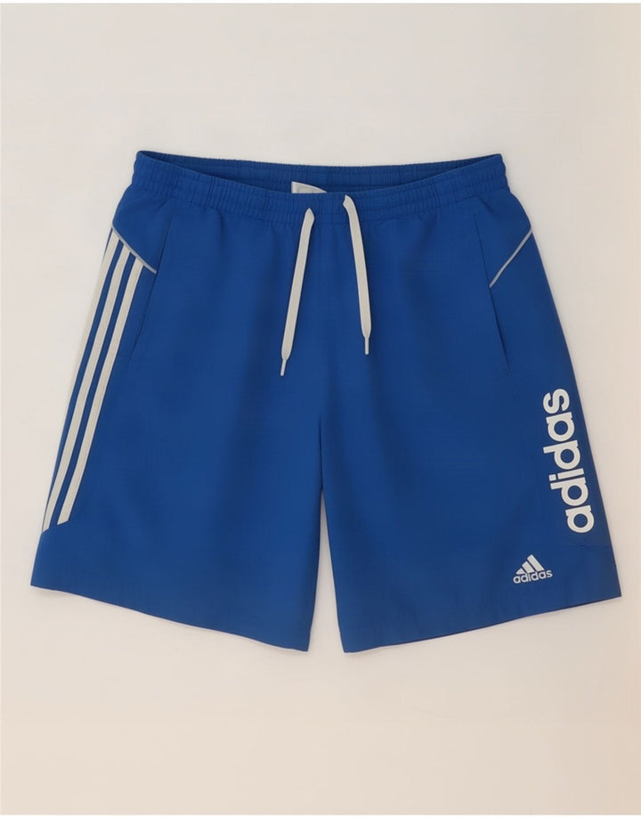 Pantaloncini sportivi grafici da uomo Adidas grandi in poliestere blu