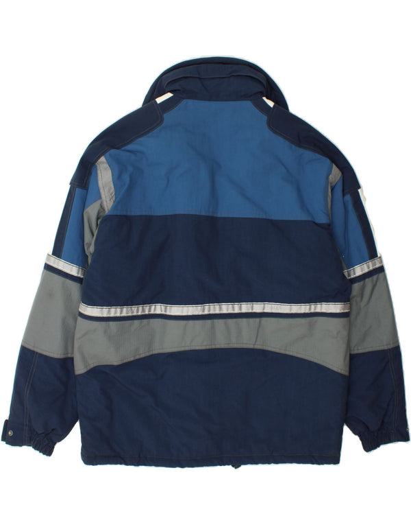 COLMAR Mens Loose Fit Windbreaker Jacket IT 46 Small Navy Blue Colourblock