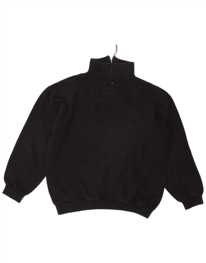 SEVEN 7 Felpa da uomo con collo con zip grafica Maglione grande in cotone blu navy