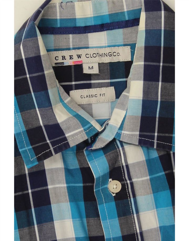 Crew Clothing Camicia da uomo a maniche corte dal taglio classico, motivo a quadri blu navy medio
