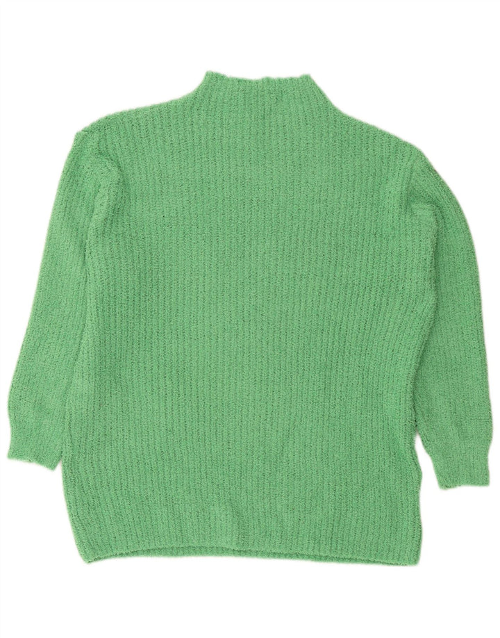 Maglione maglione collo alto da donna Zara UK 10 piccolo poliestere verde