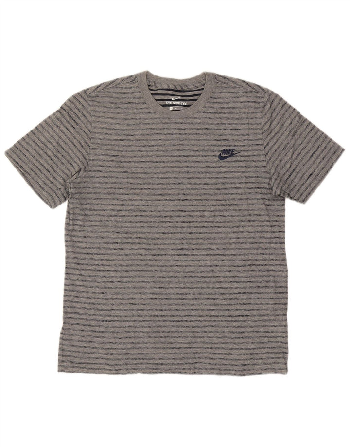 T-shirt da uomo Nike Top in cotone a righe grigio medio