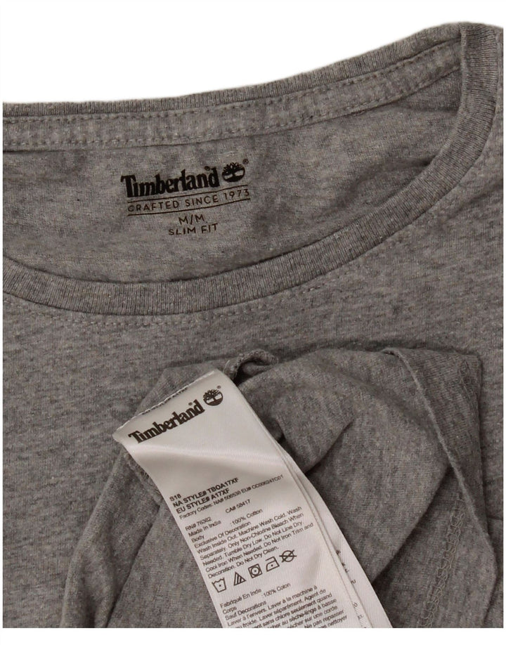T-shirt da uomo slim fit Timberland in cotone grigio medio