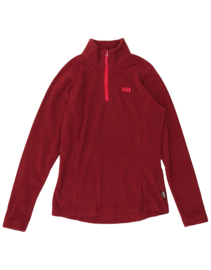 Maglione in pile da donna HELLY HANSEN con collo con zip UK 10 piccolo poliestere marrone