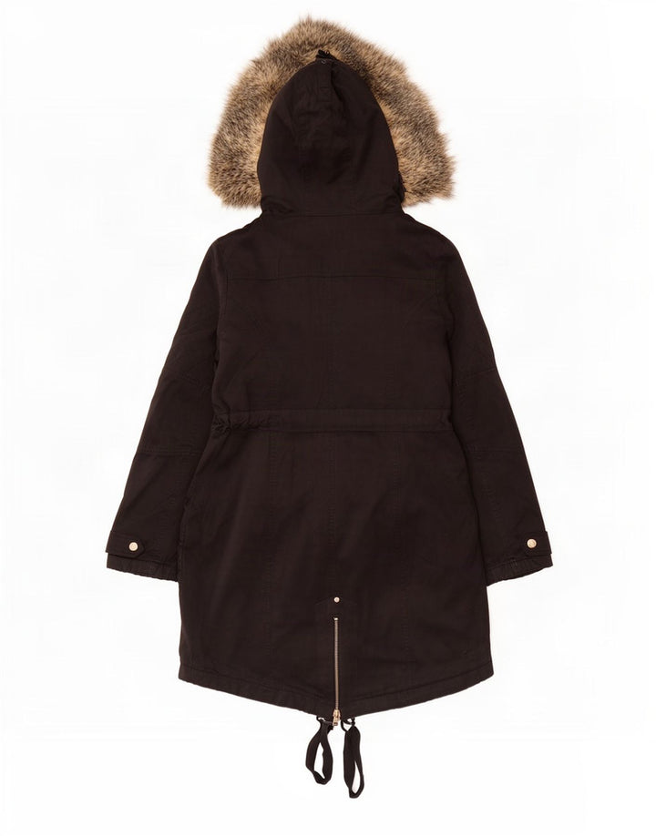 Giacca Parka con cappuccio da donna Calvin Klein Jeans UK 14 poliestere nero medio