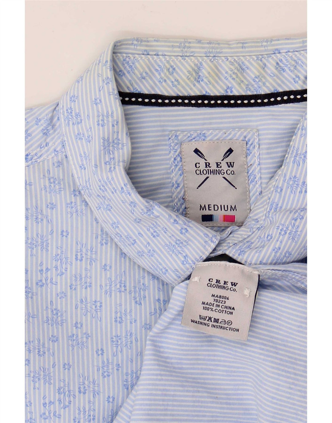 Crew Clothing Camicia da uomo in cotone floreale blu medio