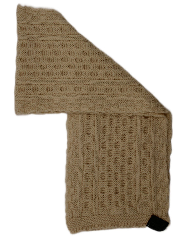 Sciarpa rettangolare da donna lavorata a maglia Glencroft, taglia unica, in lana vergine, bianco sporco, invernale